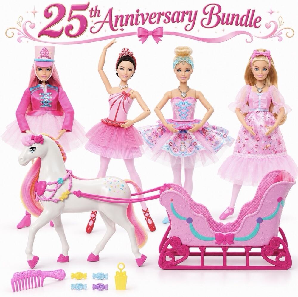 Barbie Nutcracker 25th Anniversary Bundle Ships Fast Full Set